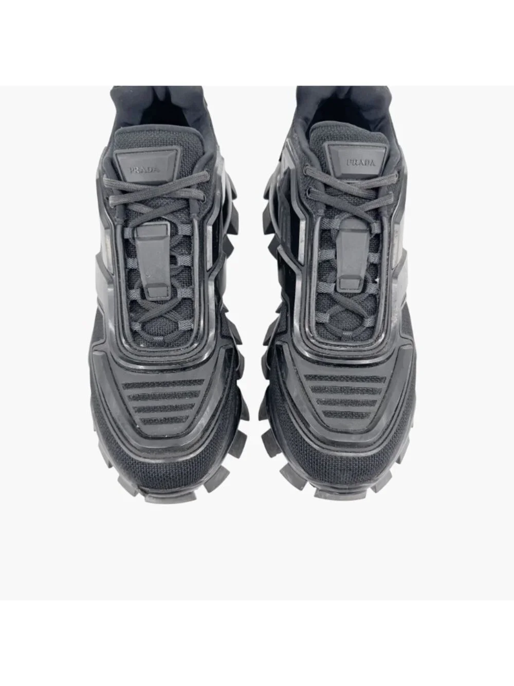 Prada Cloudbust Thunder Sneakers Men 5.5 Women 9.5 Black Chunky Lug Sole Shoe